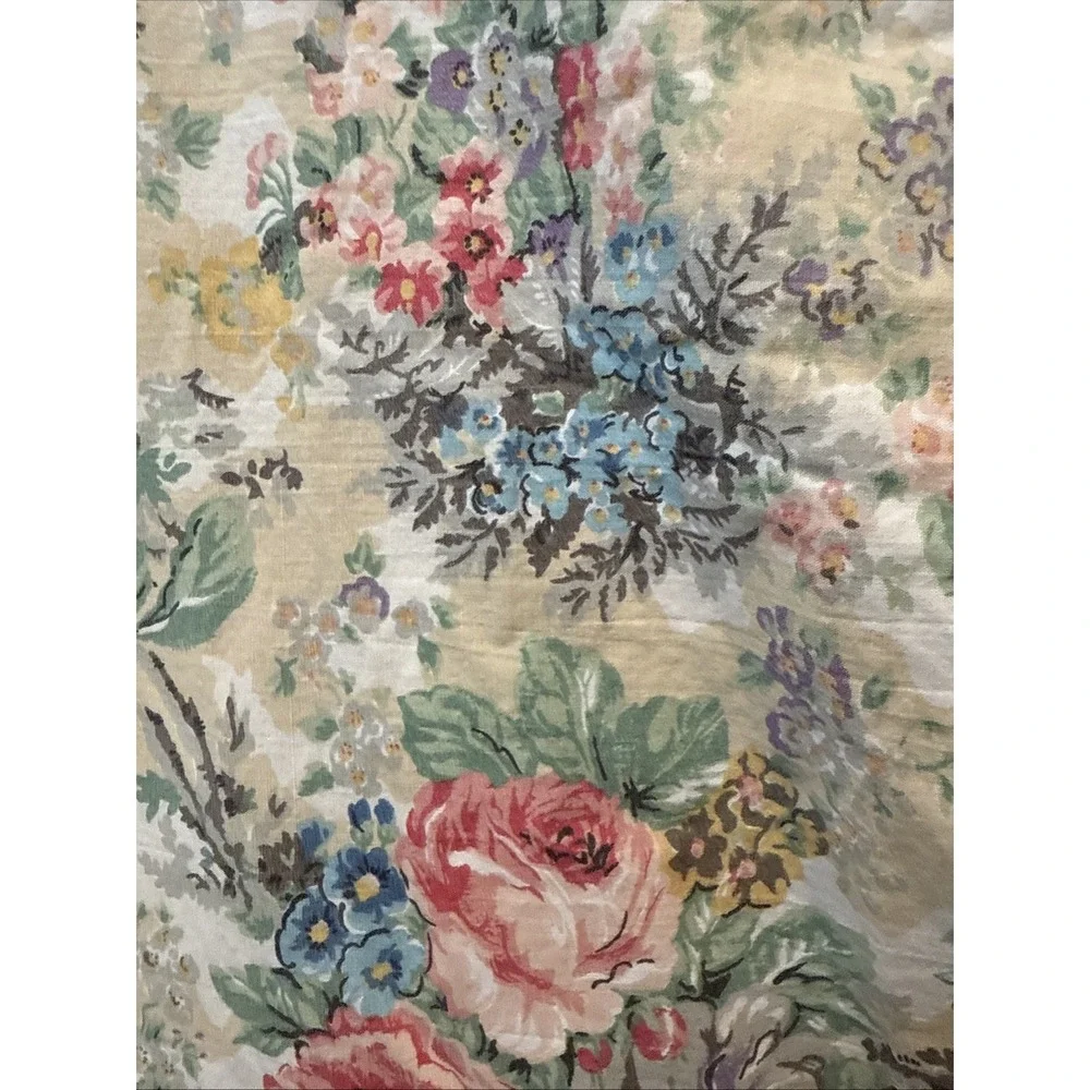 Vintage Ralph‎ Lauren Romantic Floral BRITTANY Full Flat Sheet Cottage Roses